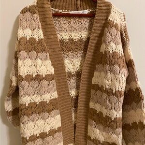 Cozy altars state Brown and Cream Sweater